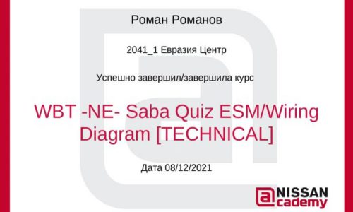 Сертификат повышения квалификации автоэлектрика в Омске